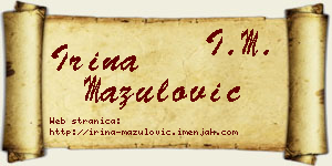 Irina Mazulović vizit kartica